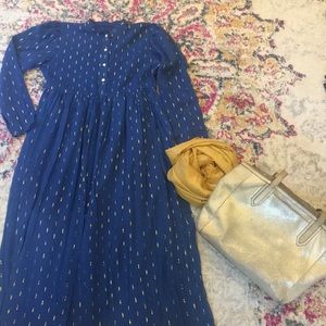 Vintage Cobalt blue Midi Dress ModCloth style S-M